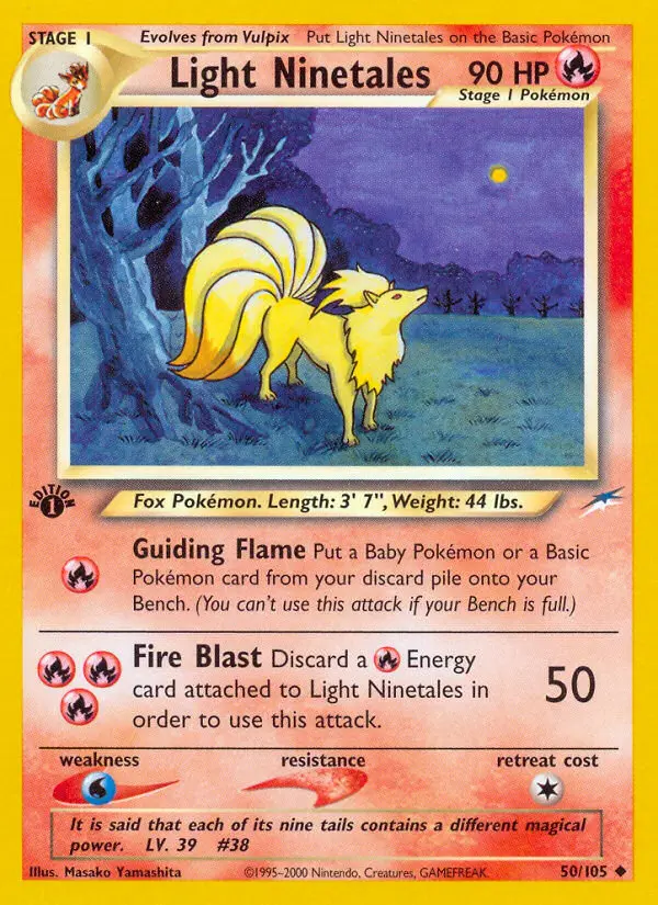 Light Ninetales Uncommon Pokemon card #50 from Neo Destiny