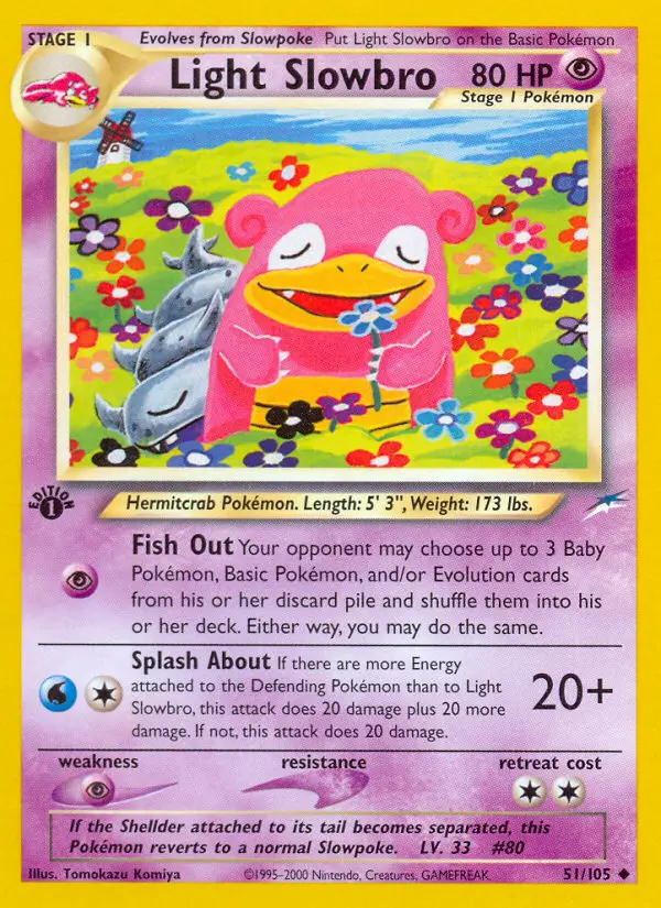 Light Slowbro Uncommon Pokemon card #51 from Neo Destiny
