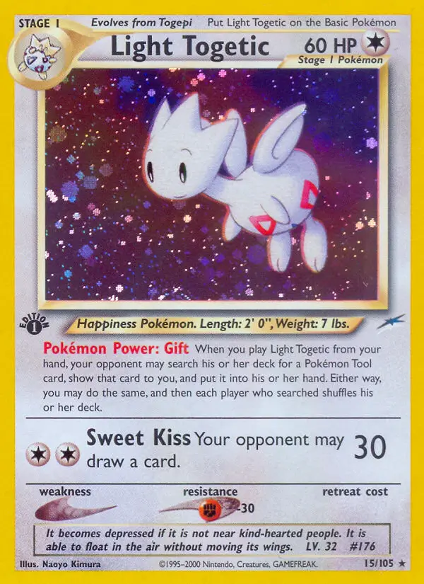 Light Togetic Rare Pokemon card #15 from Neo Destiny