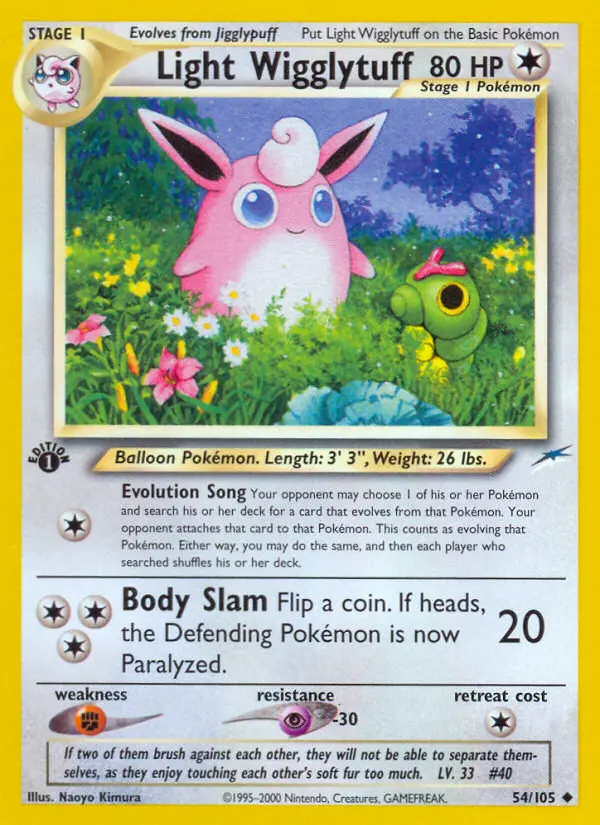 Light Wigglytuff Uncommon Pokemon card #54 from Neo Destiny