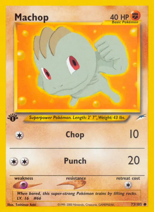 Machop Common Pokemon card #73 from Neo Destiny