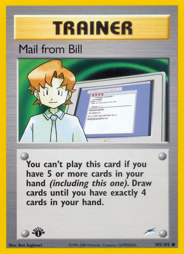 Mail from Bill Common Pokemon card #105 from Neo Destiny
