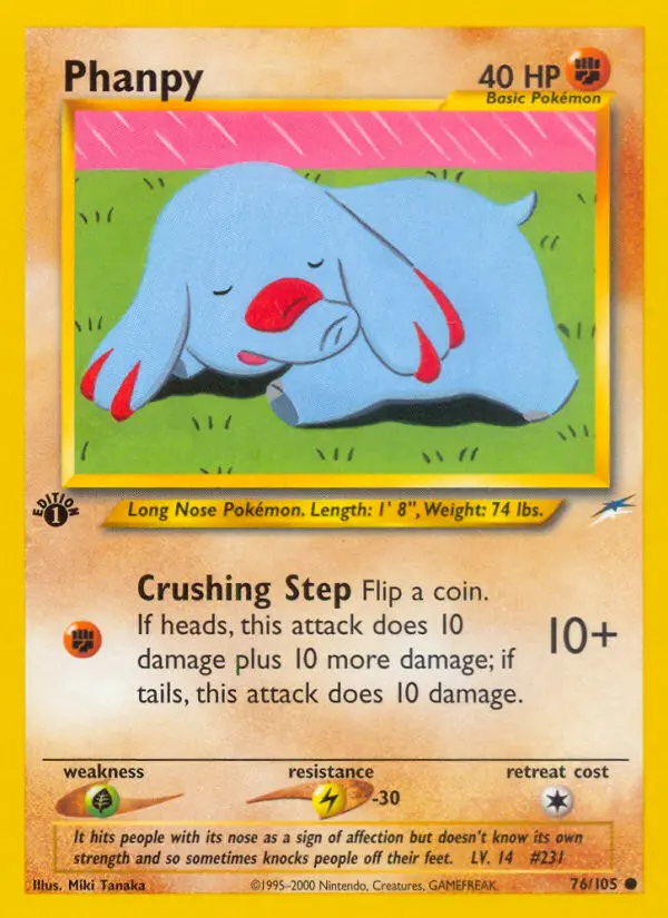 Phanpy Common Pokemon card #76 from Neo Destiny