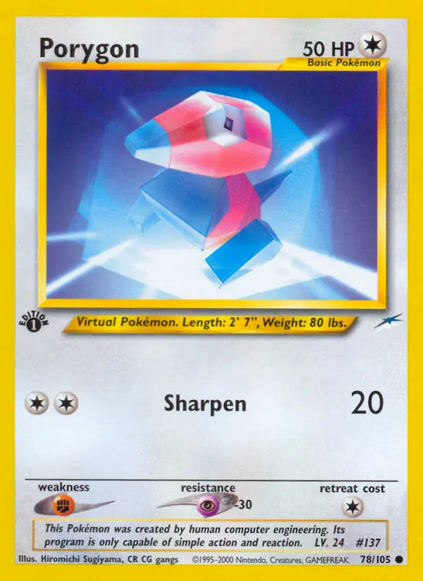 Porygon Common Pokemon card #78 from Neo Destiny