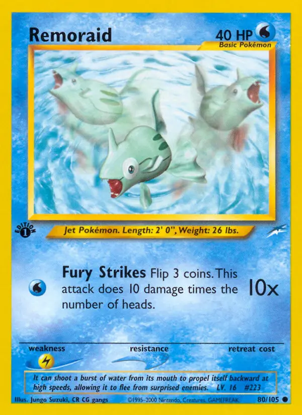 Remoraid Common Pokemon card #80 from Neo Destiny