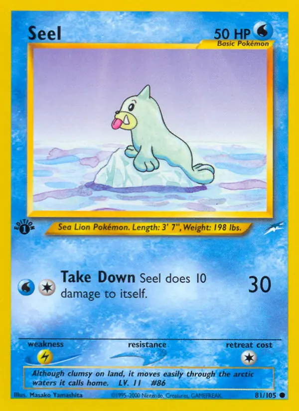 Seel Common Pokemon card #81 from Neo Destiny