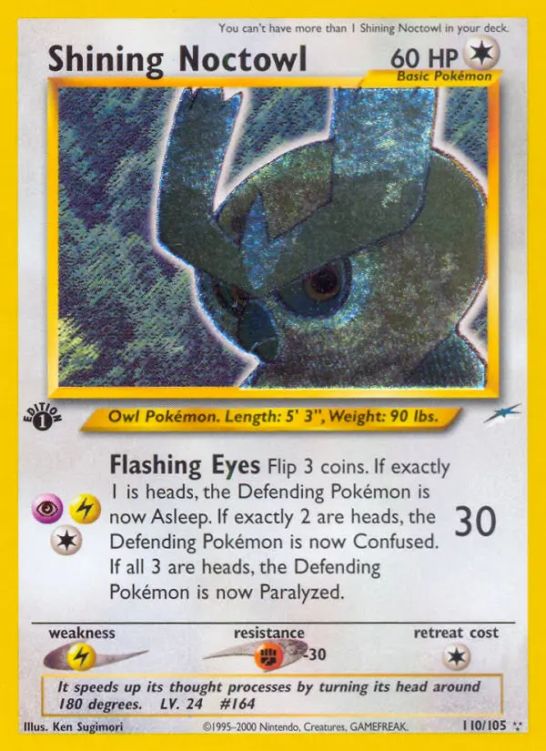 Shining Noctowl Rare Pokemon card #110 from Neo Destiny