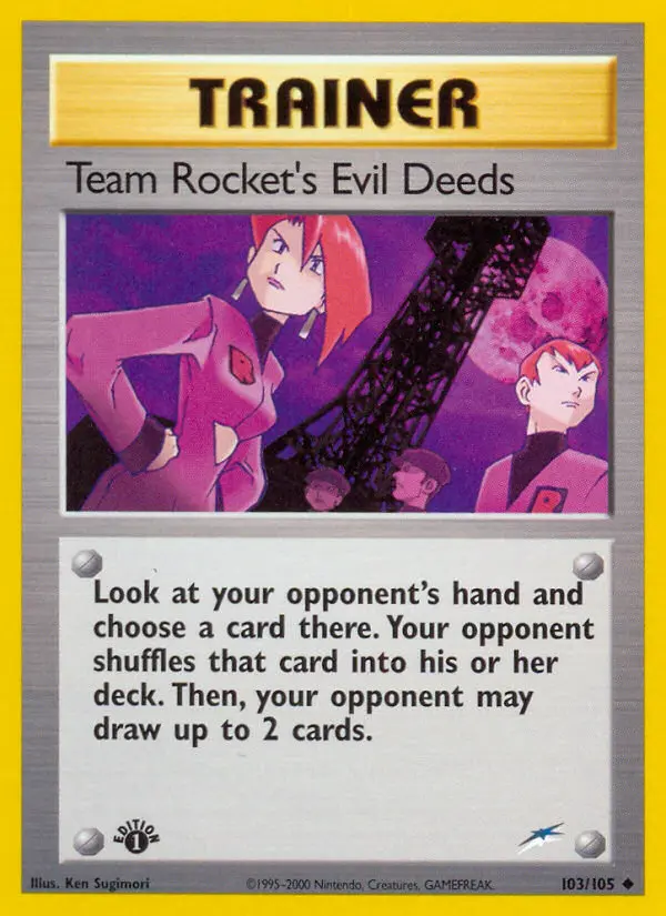Team Rocket's Evil Deeds Uncommon Pokemon card #103 from Neo Destiny