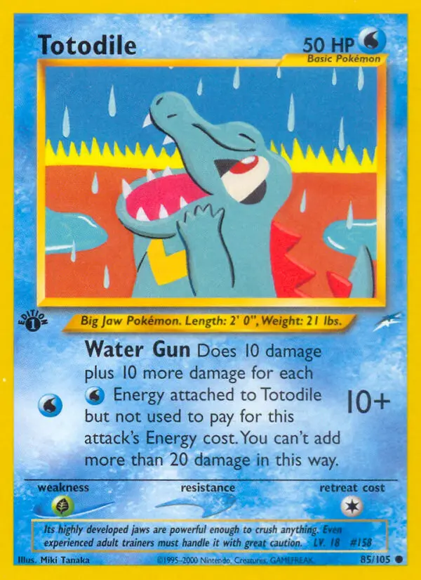 Totodile Common Pokemon card #85 from Neo Destiny