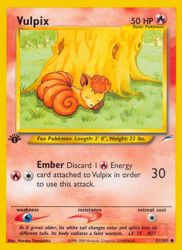 Vulpix Common Pokemon card #91 from Neo Destiny