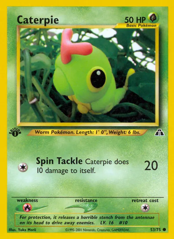 Caterpie Common Pokemon card #53 from Neo Discovery