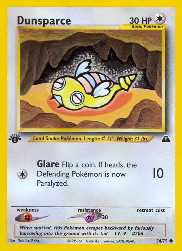 Dunsparce Common Pokemon card #54 from Neo Discovery