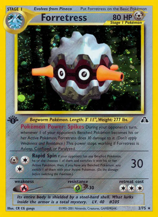 Forretress Rare Pokemon card #2 from Neo Discovery