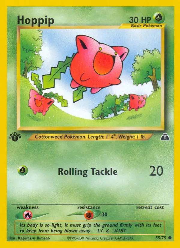 Hoppip Common Pokemon card #55 from Neo Discovery