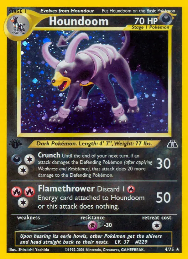 Houndoom Rare Pokemon card #4 from Neo Discovery