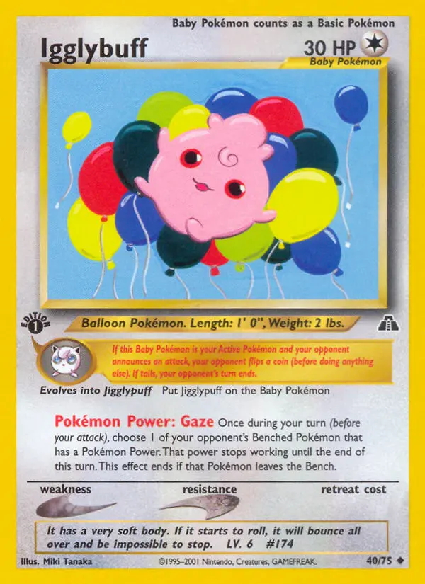 Igglybuff Uncommon Pokemon card #40 from Neo Discovery