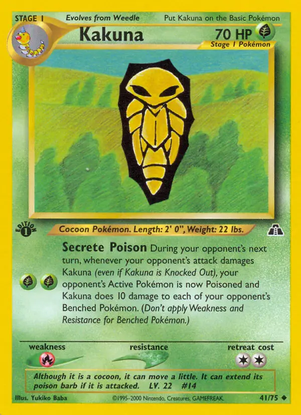 Kakuna Uncommon Pokemon card #41 from Neo Discovery