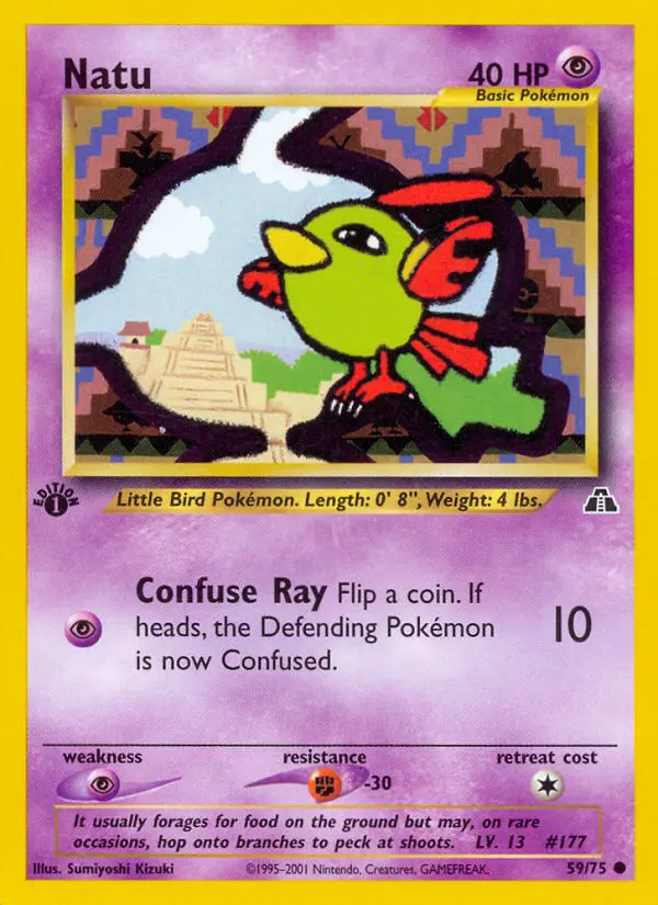 Natu Common Pokemon card #59 from Neo Discovery