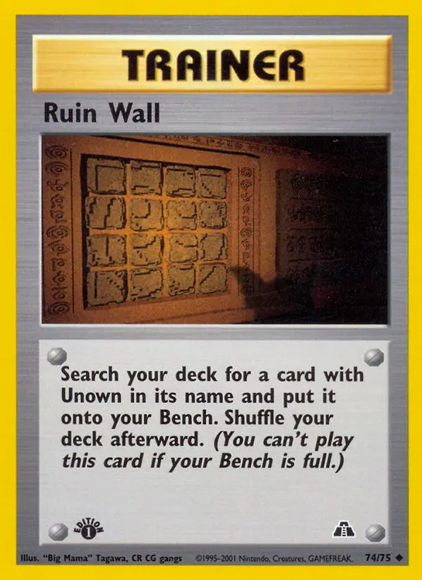Ruin Wall Uncommon Pokemon card #74 from Neo Discovery