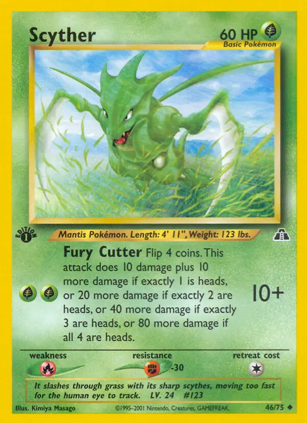 Scyther Uncommon Pokemon card #46 from Neo Discovery
