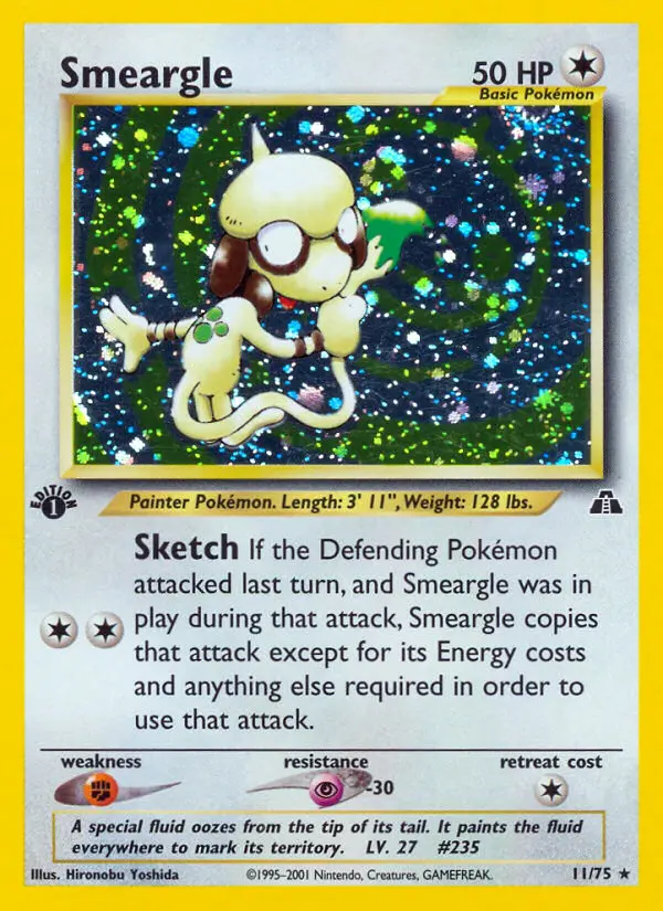 Smeargle Rare Pokemon card #11 from Neo Discovery
