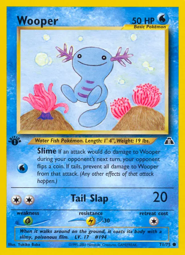 Wooper Common Pokemon card #71 from Neo Discovery
