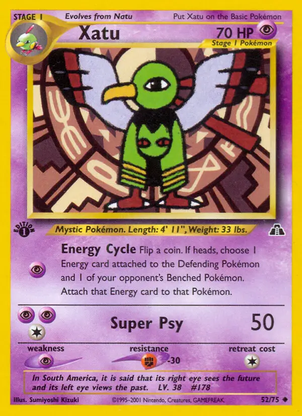 Xatu Uncommon Pokemon card #52 from Neo Discovery