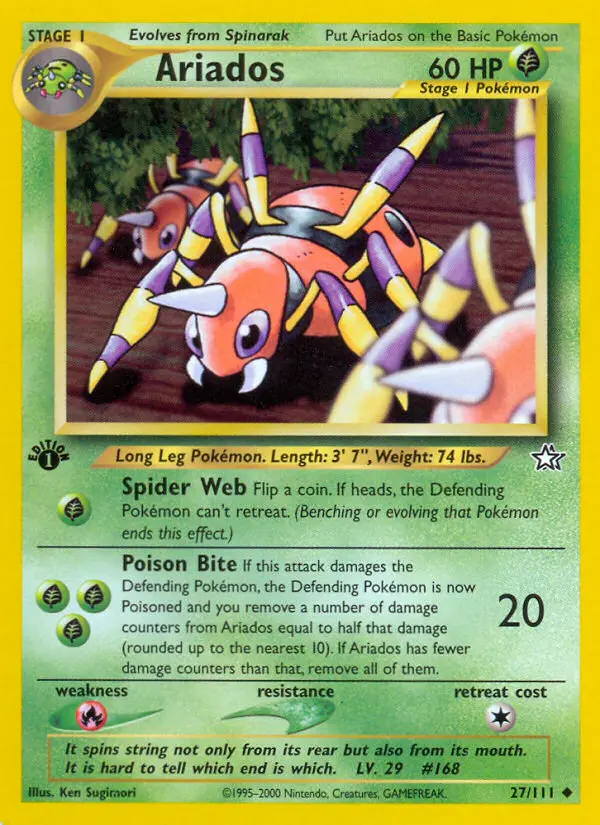 Ariados Uncommon Pokemon card #27 from Neo Genesis