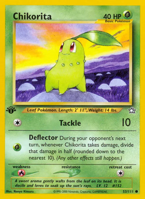 Chikorita Common Pokemon card #53 from Neo Genesis
