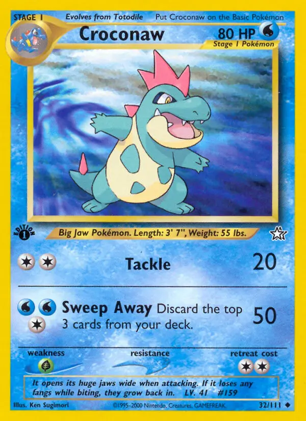 Croconaw Uncommon Pokemon card #32 from Neo Genesis