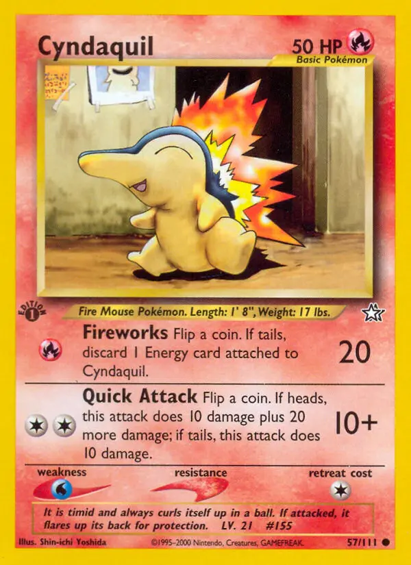 Cyndaquil Common Pokemon card #57 from Neo Genesis