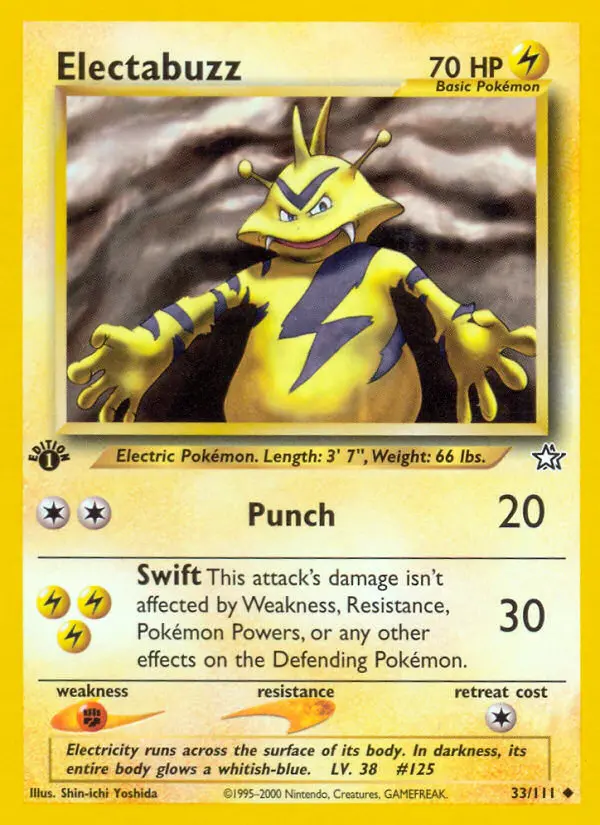 Electabuzz Uncommon Pokemon card #33 from Neo Genesis