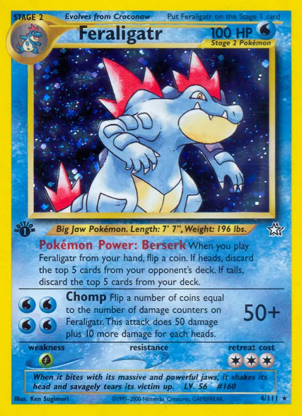 Feraligatr Rare Pokemon card #4 from Neo Genesis