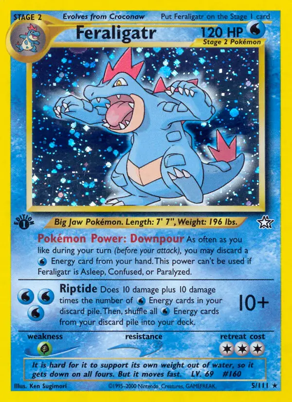 Feraligatr Rare Pokemon card #5 from Neo Genesis