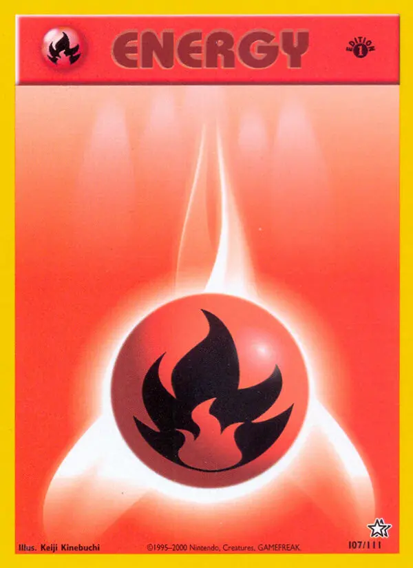 Fire Energy Common Pokemon card #107 from Neo Genesis