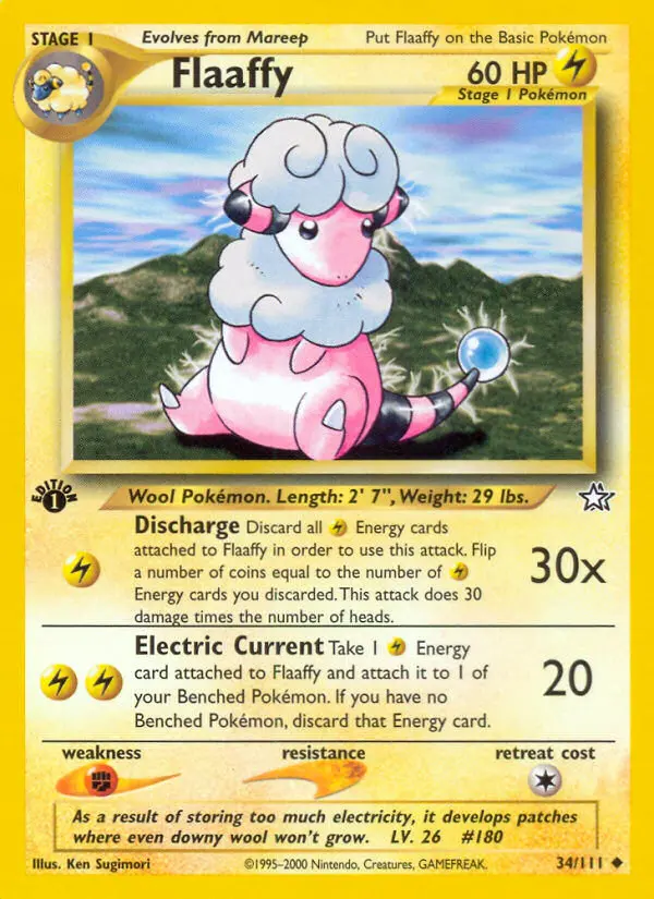 Flaaffy Uncommon Pokemon card #34 from Neo Genesis