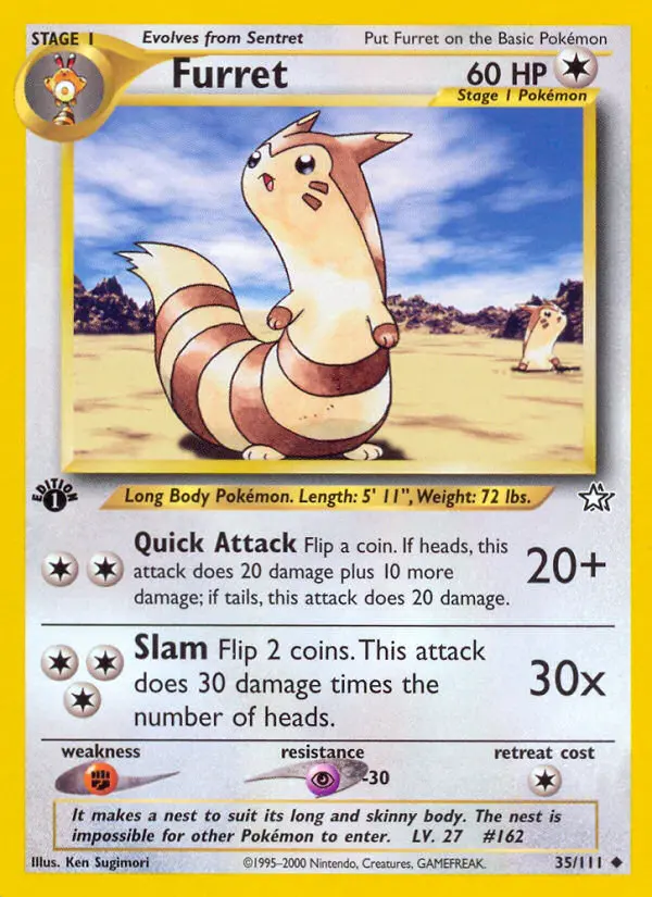 Furret Uncommon Pokemon card #35 from Neo Genesis
