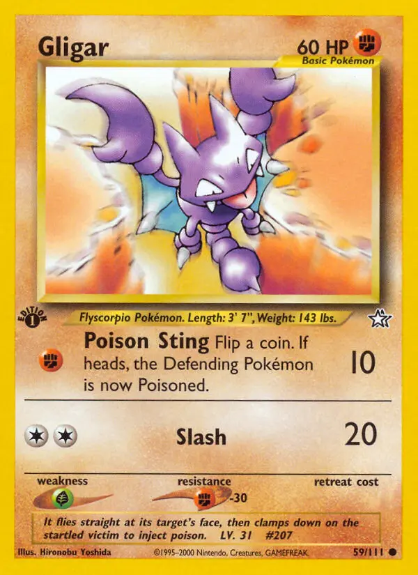 Gligar Common Pokemon card #59 from Neo Genesis