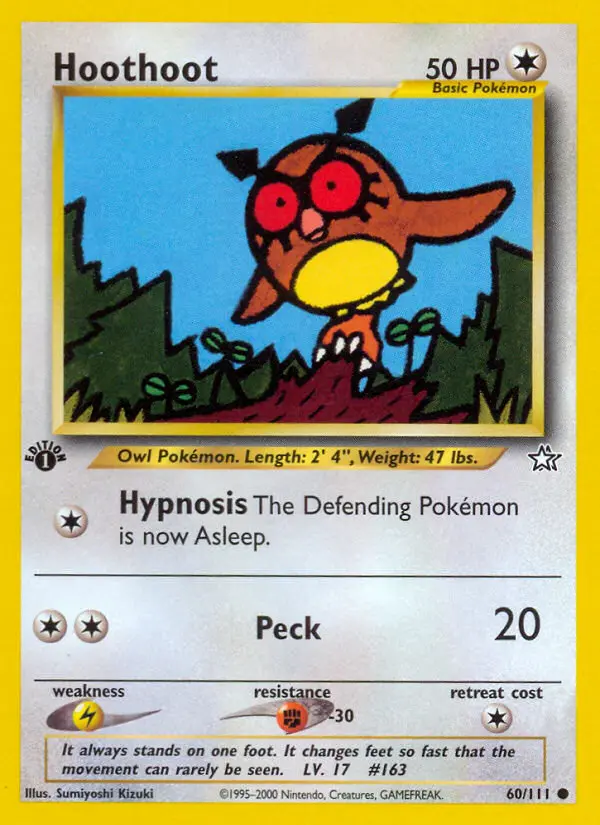 Hoothoot Common Pokemon card #60 from Neo Genesis