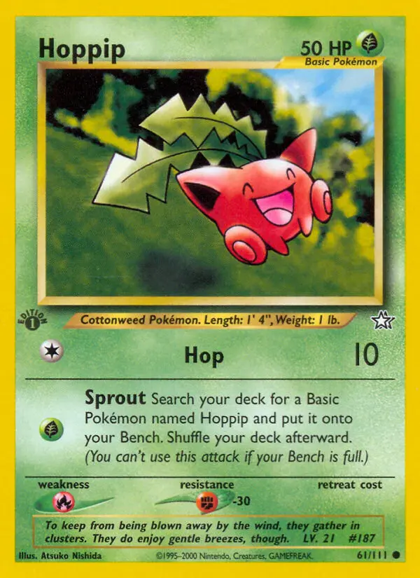 Hoppip Common Pokemon card #61 from Neo Genesis