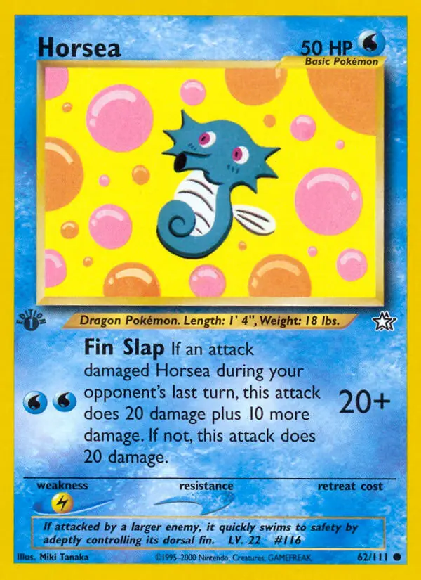 Horsea Common Pokemon card #62 from Neo Genesis