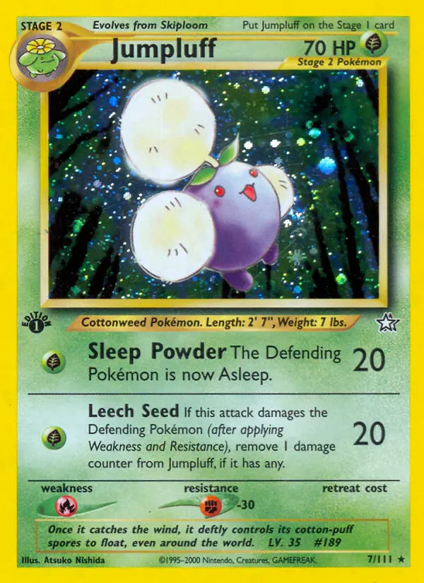Jumpluff Rare Pokemon card #7 from Neo Genesis