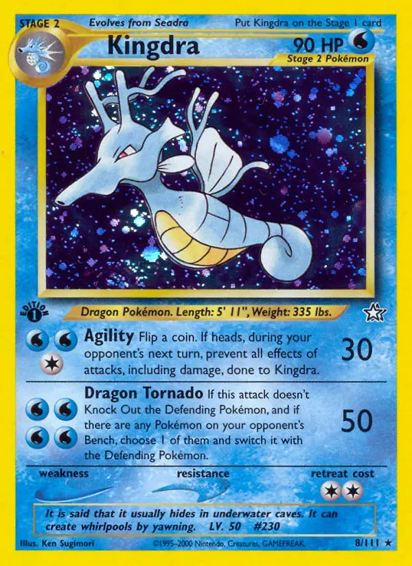 Kingdra Rare Pokemon card #8 from Neo Genesis