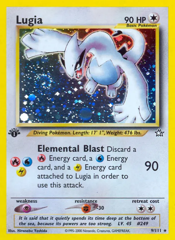 Lugia Rare Pokemon card #9 from Neo Genesis