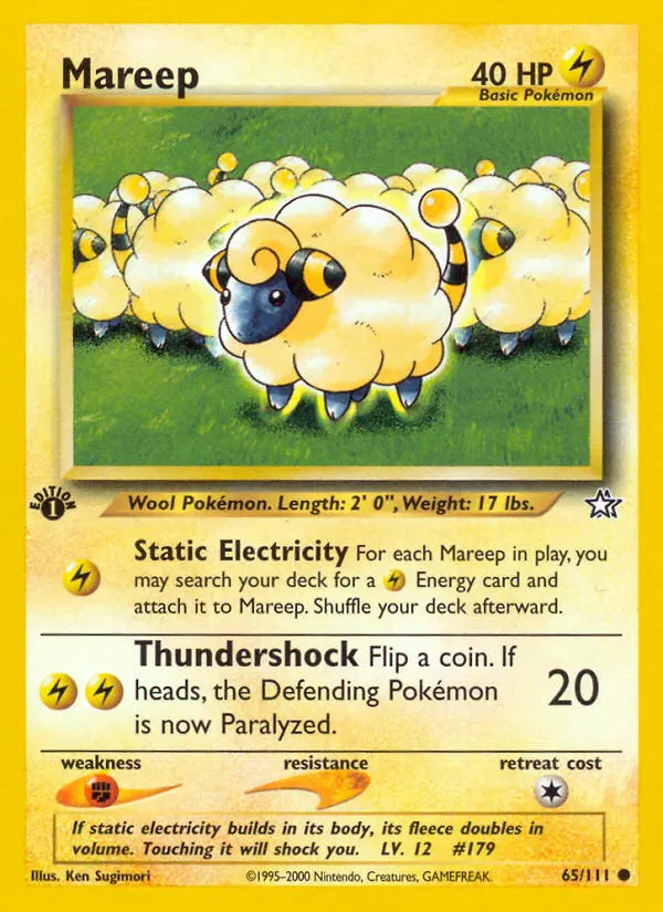 Mareep Common Pokemon card #65 from Neo Genesis
