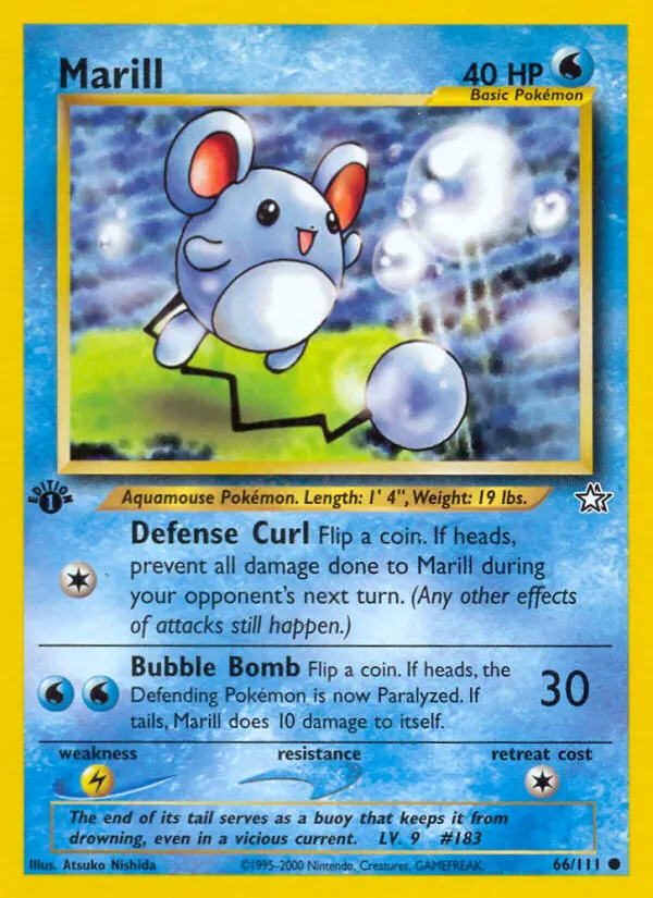 Marill Common Pokemon card #66 from Neo Genesis