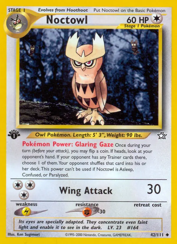 Noctowl Uncommon Pokemon card #42 from Neo Genesis