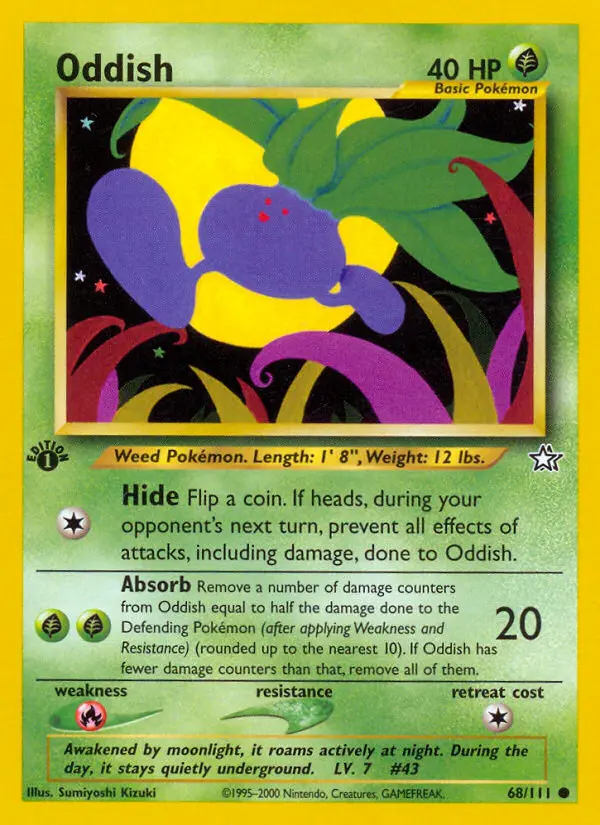 Oddish Common Pokemon card #68 from Neo Genesis