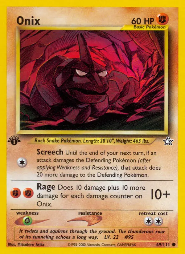 Onix Common Pokemon card #69 from Neo Genesis