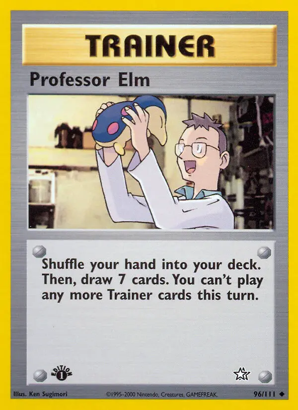 Professor Elm Uncommon Pokemon card #96 from Neo Genesis